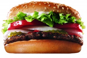 The iconic Burger King Whopper sandwich.
